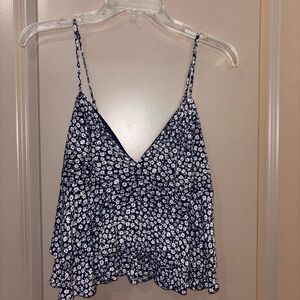 Navy and White Floral Camisole